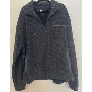 vintage Tommy Hilfiger mens XL gray fleece quarter zip pullover 90s